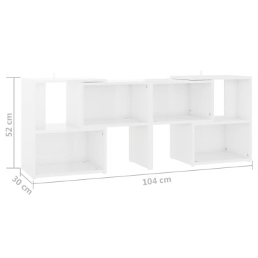 vidaXL Έπιπλο Τηλεόρασης Λευκό Γυαλ. 104x30x52cm από Επεξ. Ξύλο