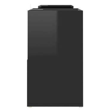 vidaXL Έπιπλο Τηλεόρασης Μαύρο Γυαλ. 104x30x52cm από Επεξ. Ξύλο