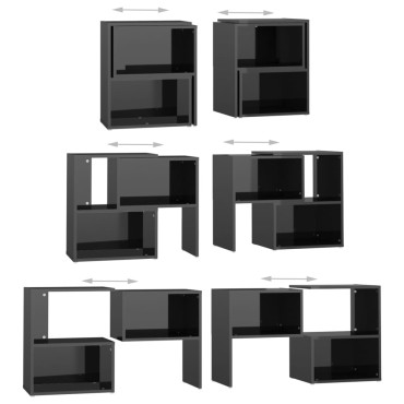 vidaXL Έπιπλο Τηλεόρασης Μαύρο Γυαλ. 104x30x52cm από Επεξ. Ξύλο