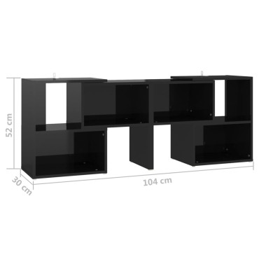 vidaXL Έπιπλο Τηλεόρασης Μαύρο Γυαλ. 104x30x52cm από Επεξ. Ξύλο