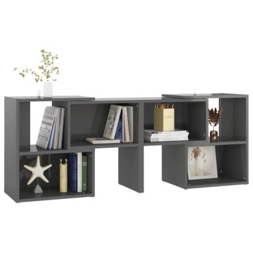 vidaXL Έπιπλο Τηλεόρασης Γυαλ. Γκρι 104x30x52cm από Επεξ. Ξύλο