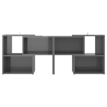 vidaXL Έπιπλο Τηλεόρασης Γυαλ. Γκρι 104x30x52cm από Επεξ. Ξύλο