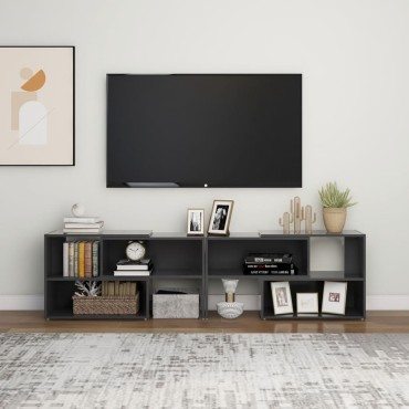 vidaXL Έπιπλο Τηλεόρασης Γκρι 149x30x52cm από Επεξ. Ξύλο