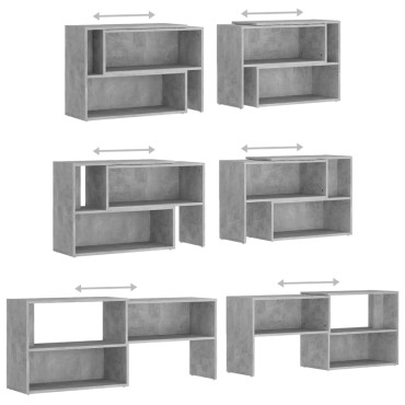 vidaXL Έπιπλο Τηλεόρασης Γκρι Σκυροδέματος 149x30x52cm Επεξ. Ξύλο