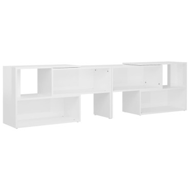 vidaXL Έπιπλο Τηλεόρασης Γυαλιστερό Λευκό 149x30x52 εκ. Μοριοσανίδα