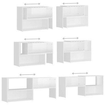 vidaXL Έπιπλο Τηλεόρασης Γυαλιστερό Λευκό 149x30x52cm Επεξ. Ξύλο