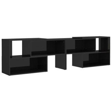 vidaXL Έπιπλο Τηλεόρασης Γυαλιστερό Μαύρο 149x30x52cm Επεξ. Ξύλο