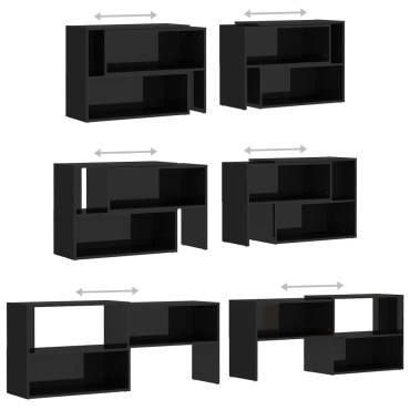 vidaXL Έπιπλο Τηλεόρασης Γυαλιστερό Μαύρο 149x30x52cm Επεξ. Ξύλο