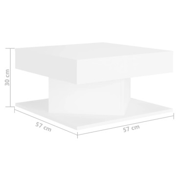 vidaXL Τραπεζάκι Σαλονιού Λευκό 57x57x30cm από Επεξ. Ξύλο 1 τεμ.