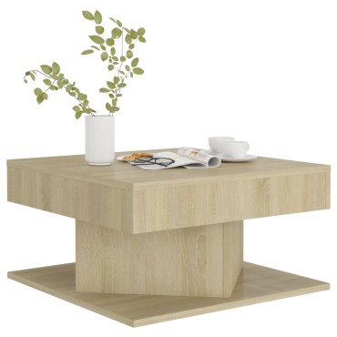 vidaXL Τραπεζάκι Σαλονιού Sonoma Δρυς 57x57x30cm από Επεξ. Ξύλο 1 τεμ.
