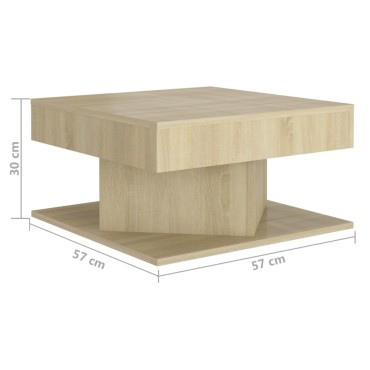 vidaXL Τραπεζάκι Σαλονιού Sonoma Δρυς 57x57x30cm από Επεξ. Ξύλο 1 τεμ.