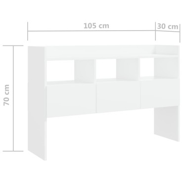 vidaXL Μπουφές Λευκός 105x30x70cm από Επεξ. Ξύλο 1 τεμ.