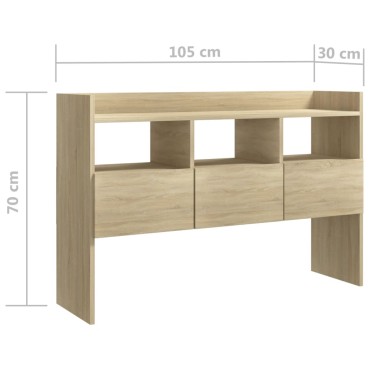 vidaXL Μπουφές Sonoma Δρυς 105x30x70cm από Επεξ. Ξύλο 1 τεμ.
