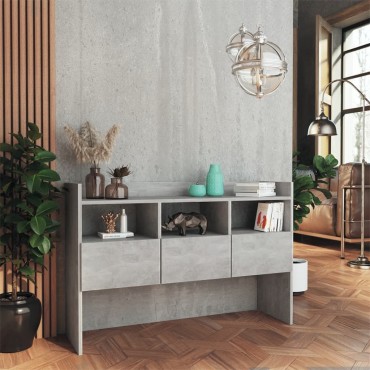 vidaXL Μπουφές Γκρι Σκυροδέματος 105x30x70cm από Επεξ. Ξύλο 1 τεμ.