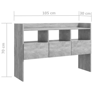 vidaXL Μπουφές Γκρι Σκυροδέματος 105x30x70cm από Επεξ. Ξύλο 1 τεμ.