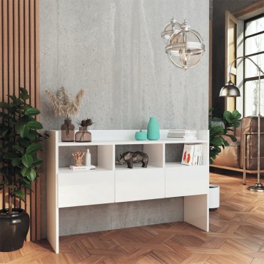 vidaXL Μπουφές Γυαλιστερό Λευκό 105x30x70cm από Επεξ. Ξύλο 1 τεμ.