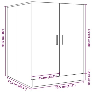 vidaXL Ντουλάπι Πλυντηρίου Λευκό 71 x 71,5 x 91,5 εκ.