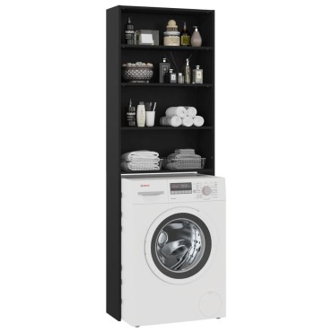 vidaXL Ντουλάπι Πλυντηρίου Μαύρο 64 x 24 x 190 εκ.
