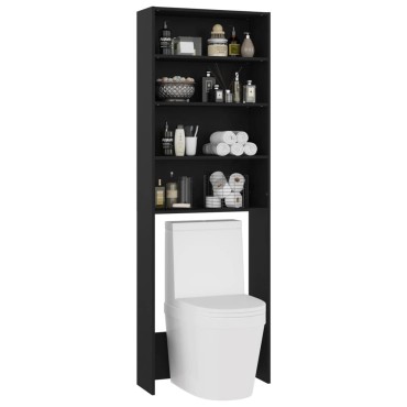 vidaXL Ντουλάπι Πλυντηρίου Μαύρο 64 x 24 x 190 εκ.