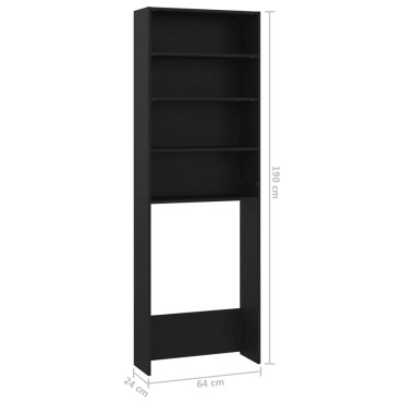 vidaXL Ντουλάπι Πλυντηρίου Μαύρο 64 x 24 x 190 εκ.