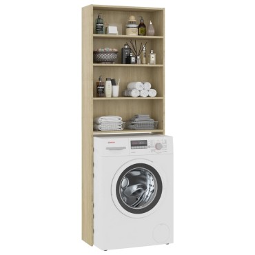 vidaXL Ντουλάπι Πλυντηρίου Sonoma Δρυς 64 x 24 x 190 εκ.