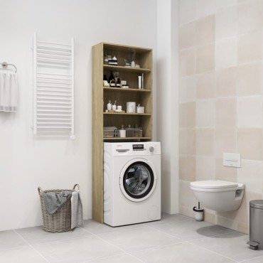 vidaXL Ντουλάπι Πλυντηρίου Sonoma Δρυς 64 x 24 x 190 εκ.
