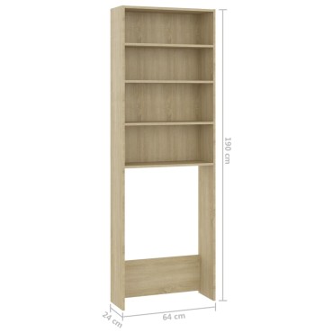 vidaXL Ντουλάπι Πλυντηρίου Sonoma Δρυς 64 x 24 x 190 εκ.