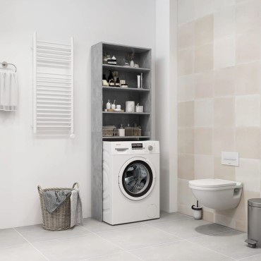 vidaXL Ντουλάπι Πλυντηρίου Γκρι Σκυροδέματος 64 x 24 x 190 εκ.