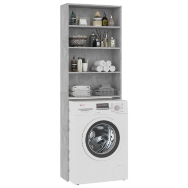 vidaXL Ντουλάπι Πλυντηρίου Γκρι Σκυροδέματος 64 x 24 x 190 εκ.
