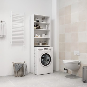 vidaXL Ντουλάπι Πλυντηρίου Γυαλιστερό Μαύρο 64 x 24 x 190 εκ.