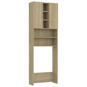 vidaXL Ντουλάπι Πλυντηρίου Sonoma Δρυς 64 x 25,5 x 190 εκ.