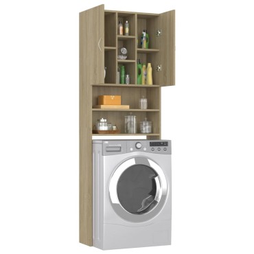 vidaXL Ντουλάπι Πλυντηρίου Sonoma Δρυς 64 x 25,5 x 190 εκ.