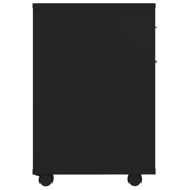 vidaXL Ντουλάπι Τροχήλατο Μαύρο 45x38x54cm από Επεξ. Ξύλο 1 τεμ.