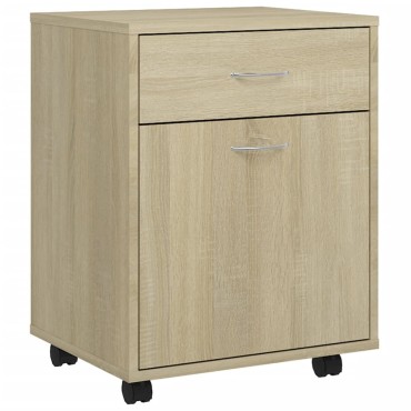 vidaXL Ντουλάπι Τροχήλατο Sonoma Δρυς 45x38x54cm από Επεξ. Ξύλο 1 τεμ.