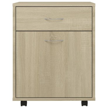 vidaXL Ντουλάπι Τροχήλατο Sonoma Δρυς 45x38x54cm από Επεξ. Ξύλο 1 τεμ.