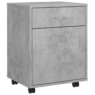 vidaXL Ντουλάπι Τροχηλάτο Γκρι Σκυρ. 45x38x54cm από Επεξ. Ξύλο 1 τεμ.