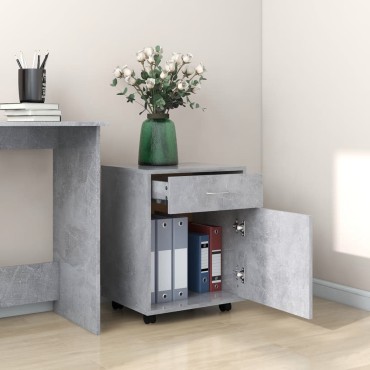 vidaXL Ντουλάπι Τροχηλάτο Γκρι Σκυρ. 45x38x54cm από Επεξ. Ξύλο 1 τεμ.