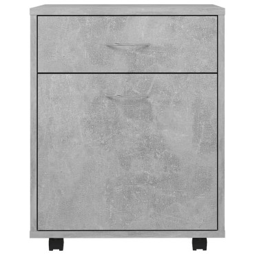 vidaXL Ντουλάπι Τροχηλάτο Γκρι Σκυρ. 45x38x54cm από Επεξ. Ξύλο 1 τεμ.