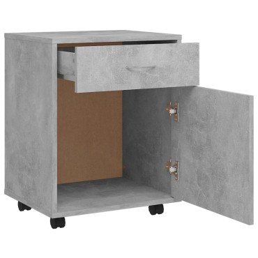 vidaXL Ντουλάπι Τροχηλάτο Γκρι Σκυρ. 45x38x54cm από Επεξ. Ξύλο 1 τεμ.
