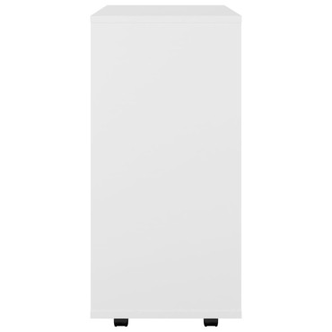 vidaXL Ντουλάπι Τροχήλατο Λευκό 60x35x75cm από Επεξ. Ξύλο 1 τεμ.