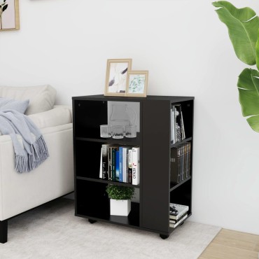 vidaXL Ντουλάπι Τροχήλατο Μαύρο 60x35x75cm από Επεξ. Ξύλο 1 τεμ.