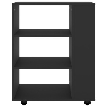 vidaXL Ντουλάπι Τροχήλατο Μαύρο 60x35x75cm από Επεξ. Ξύλο 1 τεμ.
