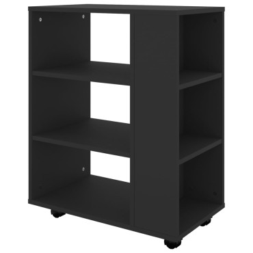 vidaXL Ντουλάπι Τροχήλατο Μαύρο 60x35x75cm από Επεξ. Ξύλο 1 τεμ.