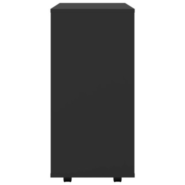 vidaXL Ντουλάπι Τροχήλατο Μαύρο 60x35x75cm από Επεξ. Ξύλο 1 τεμ.