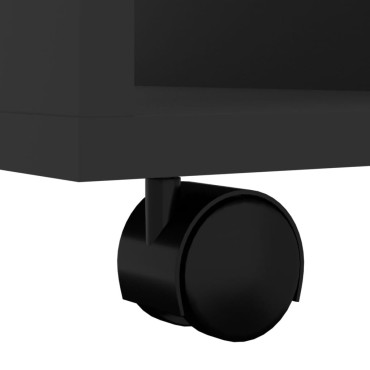 vidaXL Ντουλάπι Τροχήλατο Μαύρο 60x35x75cm από Επεξ. Ξύλο 1 τεμ.
