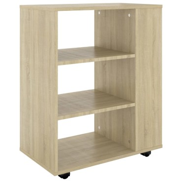 vidaXL Ντουλάπι Τροχήλατο Sonoma Δρυς 60x35x75cm από Επεξ. Ξύλο 1 τεμ.