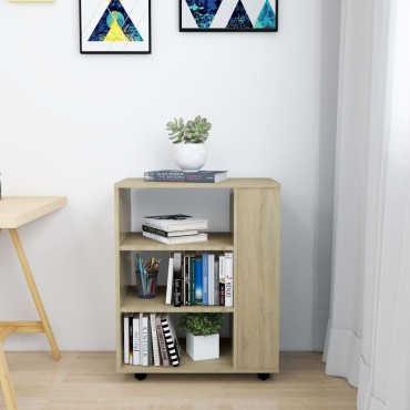 vidaXL Ντουλάπι Τροχήλατο Sonoma Δρυς 60x35x75cm από Επεξ. Ξύλο 1 τεμ.