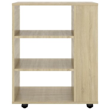 vidaXL Ντουλάπι Τροχήλατο Sonoma Δρυς 60x35x75cm από Επεξ. Ξύλο 1 τεμ.