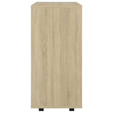 vidaXL Ντουλάπι Τροχήλατο Sonoma Δρυς 60x35x75cm από Επεξ. Ξύλο 1 τεμ.