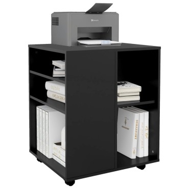 vidaXL Ντουλάπι Τροχήλατο Μαύρο 60x53x72cm από Επεξ. Ξύλο 1 τεμ.